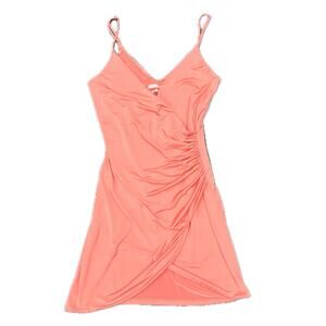 Pink wrap mini dress Urban Outfitters romantic glam night out
